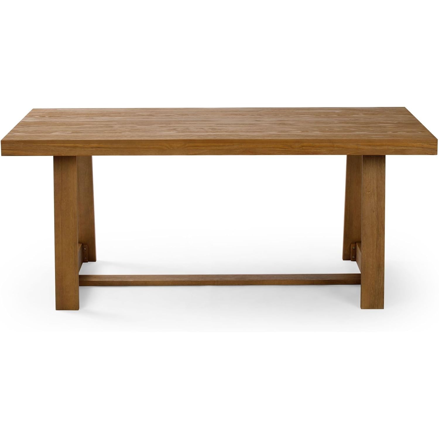 Plank+Beam 72 Inch Farmhouse Dining Table, Solid Wood Rustic Kitchen Table, Large Wooden Rectangular Dinner Table For Dining Room, Home Office, Living Room Furniture, Easy Assembly, Pecan Wirebrush