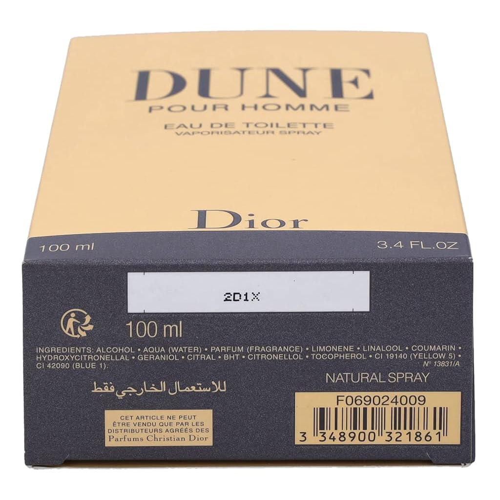 Dune By Christian Dior For Men. Eau De Toilette Spray 3.4 Oz
