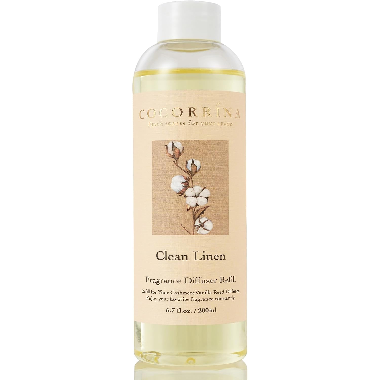 Reed Diffuser Refill - Clean Linen 6.7 Oz. Scented Oil For Reed Diffuser Home Fragrance For Bedroom, Bathroom Home Decor