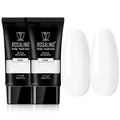 ROSALIND White Poly Extension Gel, 2 PCS 2 oz White Poly Nail Gel kit Nail Builder for Opal Nail Art Decoration, Nail Thickening Poly Nail Gel Tube Easy to DIY Use Need UV Lamp