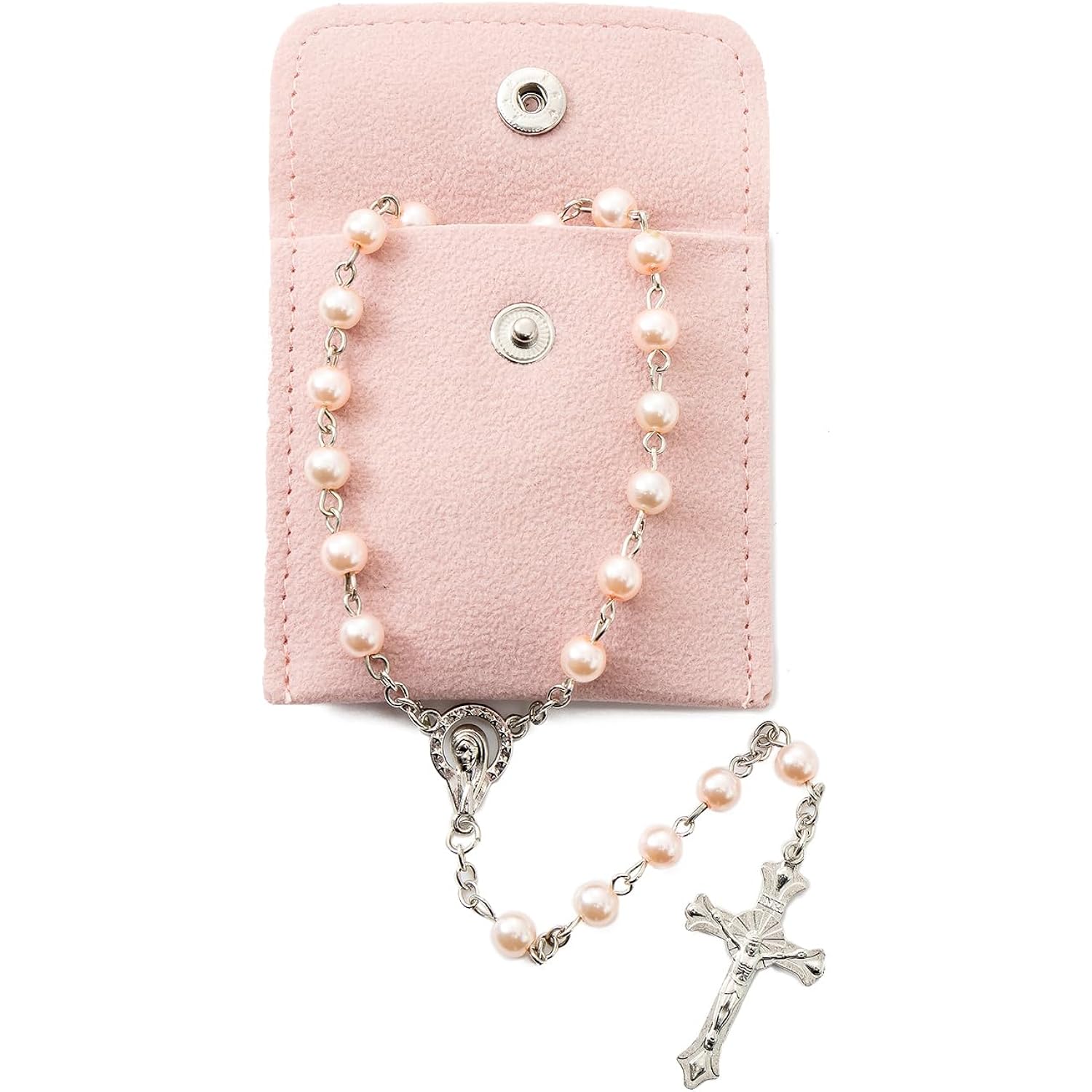 Rosary Beads Catholic for Women - Rosary Necklace Artificial Pearls, Solid Colored Simple Style Rosary Beads, Gifts for Women