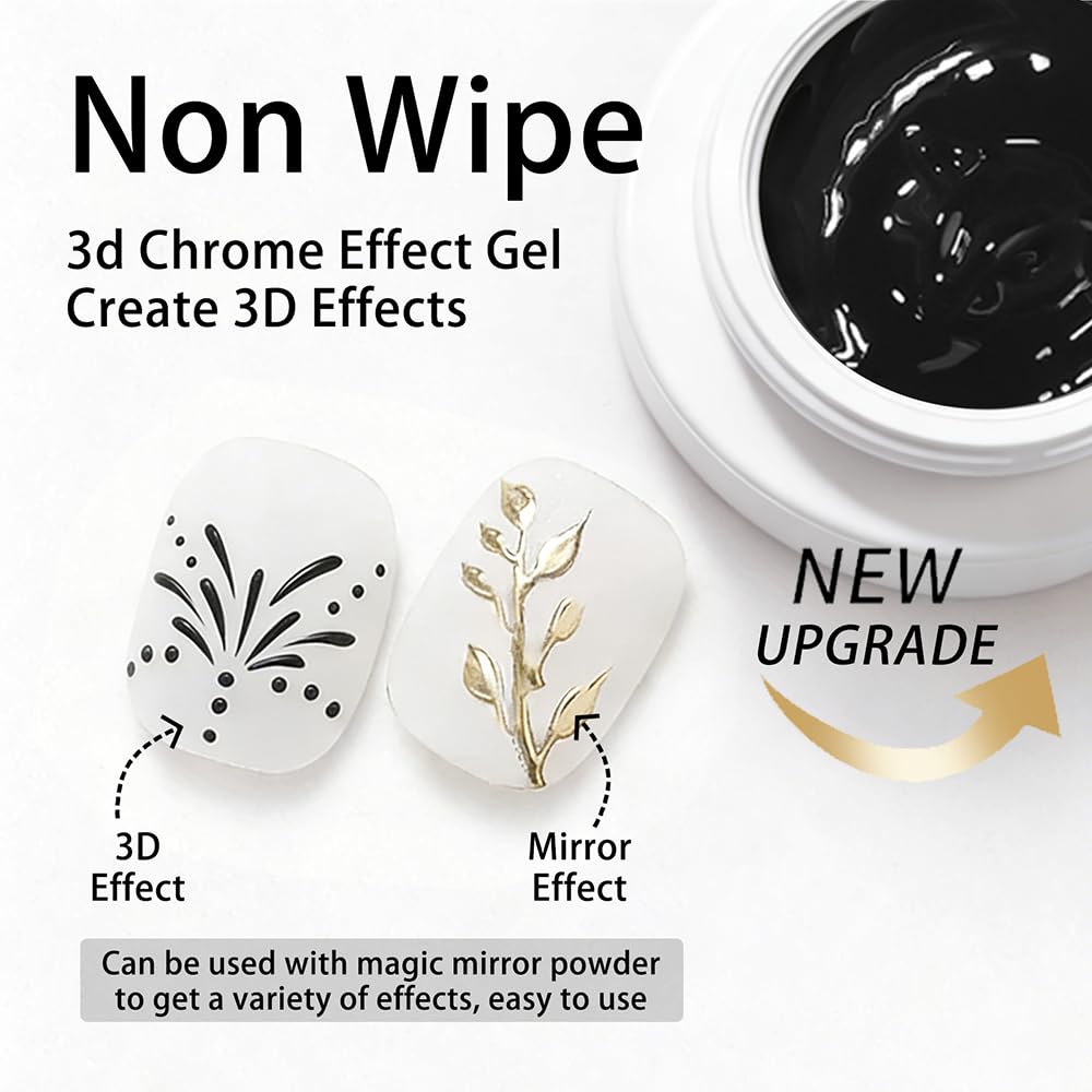 Solid 3d Nail Sculpting Gel For Nail Art, 3d Nail Art Gel Multifunctional 3d Molding For Nails Salon Home DIY (Black)