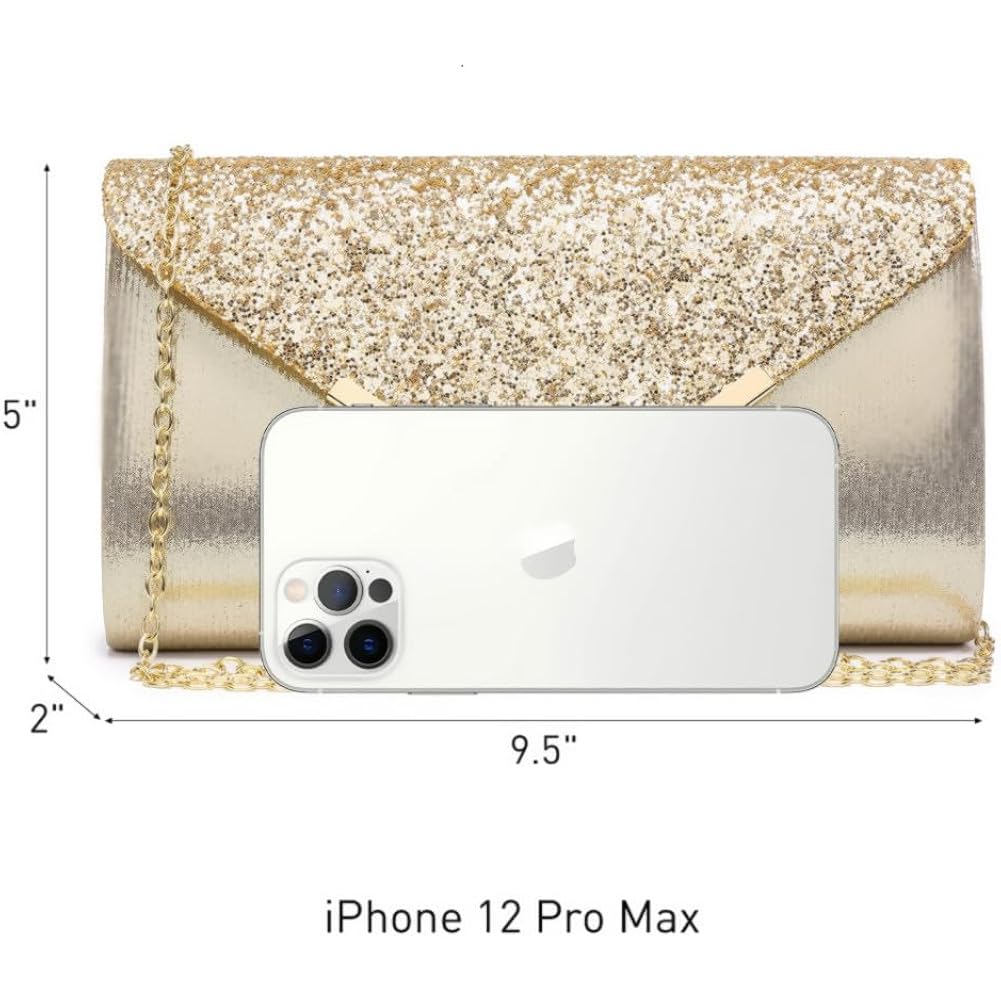 Dasein Women Evening Bags Formal Clutch Purses for Wedding Party Prom Handbags with Shoulder Strap and Glitter Flap | Formal, Wedding Party, Prom, with Shoulder Strap, Glitter Flap, Formal