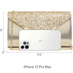 Dasein Women Evening Bags Formal Clutch Purses for Wedding Party Prom Handbags with Shoulder Strap and Glitter Flap | Formal, Wedding Party, Prom, with Shoulder Strap, Glitter Flap, Formal