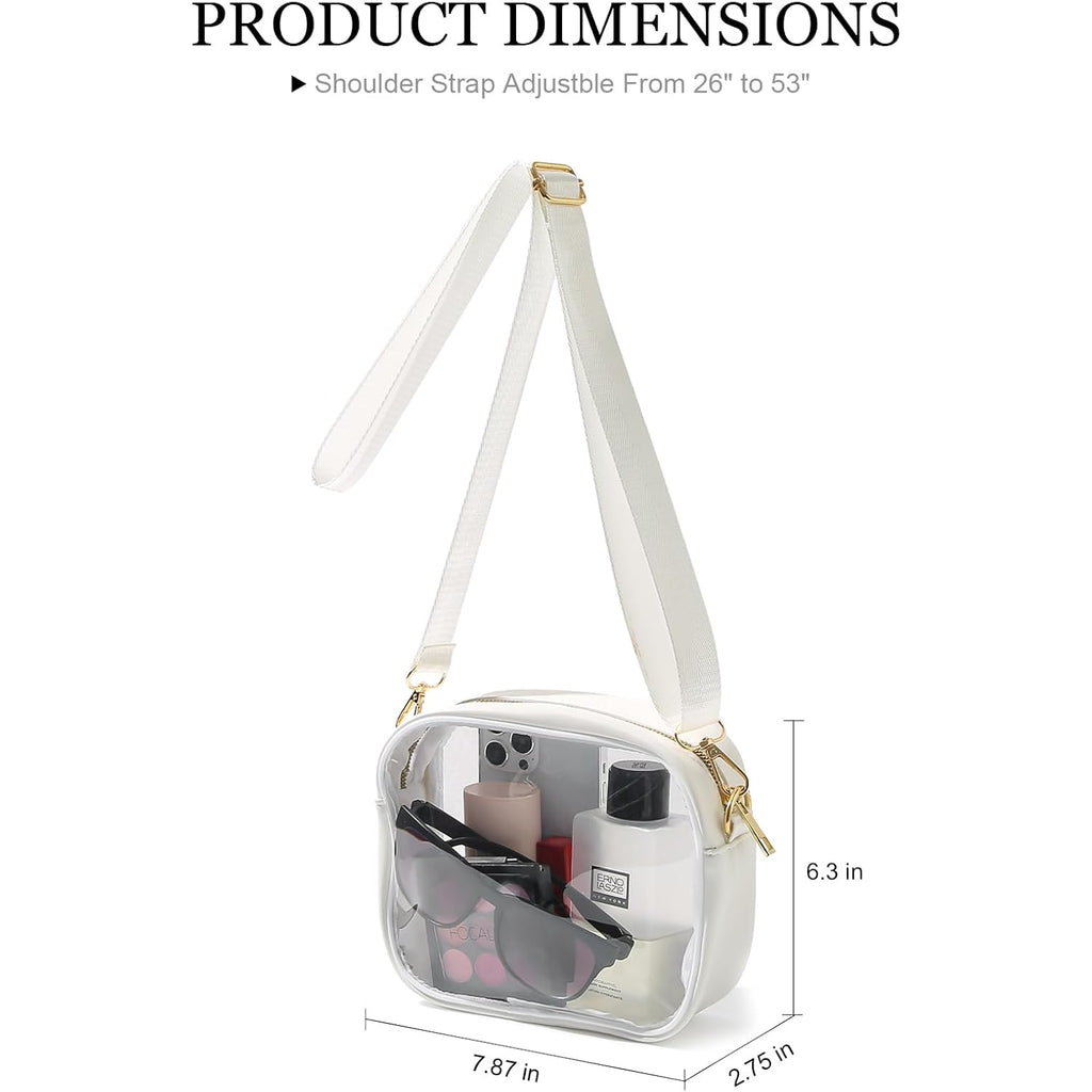 TOBVZOO Clear Bag Stadium Approved, Crossbody Transparent Bag for Concerts Sports Events, Purses for Men & Women