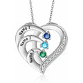 Jewelstruck Personalized Mothers Necklace with Birthstones Sterling Silver Necklace for Women Engraved Names Anniversary Birthday Gifts for Mom Wife Nana Mothers Day Christmas Gift Ideas