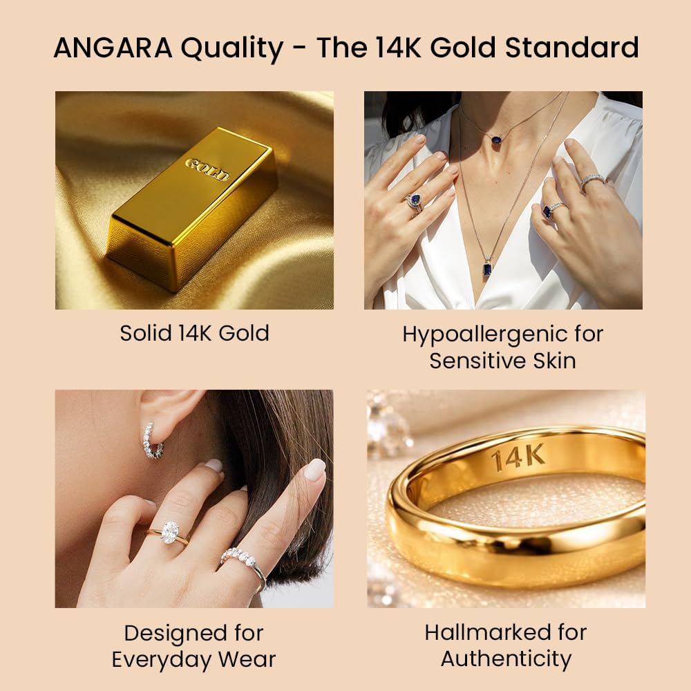 Angara Emerald Teardrop Necklace with Diamond in Silver/14K Solid Gold/Platinum | Natural Prong-Set Emerald V-Bale Pendant With 18" Chain for Women | July Birthday Gemstone Jewelry Gift