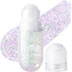 DAGEDA Body Glitter Gel, Roll-on Face Glitter for Mermaid Makeup Festival Rave Accessories, Holographic Hair Glitter Gel,Body Shimmer Halloween Makeup for Rave Party (Sparkling Pink)
