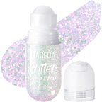 Body Glitter Gel, Roll-On Face Glitter For Mermaid Makeup Festival Rave Accessories, Holographic Hair Glitter Gel,Body Shimmer Halloween Makeup For Rave Party (Sparkling Pink)