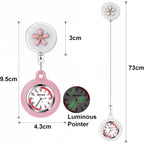 Agen Kgen 3X Retractable Nurse Watch For Nurses Doctors, Clip-On Hanging Lapel Nurse Watch Silicone Cover Brooch Fob Pocket Watch Badge Reel