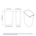 Dowell 50L Wastebasket Trash Container, 52.8Qt/13.2Gal, Plastic, Stackable, For Kitchen/Bathroom/Office, Fits Under Sink/Desk (Grey 4000 50 04)