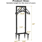 Outdoor Garden Hose Holder Freestanding With 4 Spikes, Heavy Duty Metal Water Hose Reel Stand Hanger Rack Organizer Holds Storage 150Ft Hose For Outside Yard Lawn, Black