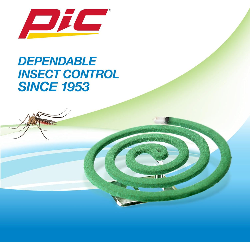 Pic Mosquito Repelling Coils, Outdoor Mosquito Repellent, Up To 3 Hours Protection, 8-Feet Area Coverage, Suitable For Patio, Porch, Backyard & Outdoor Use, 40 Coils (4 Packs Of 10)