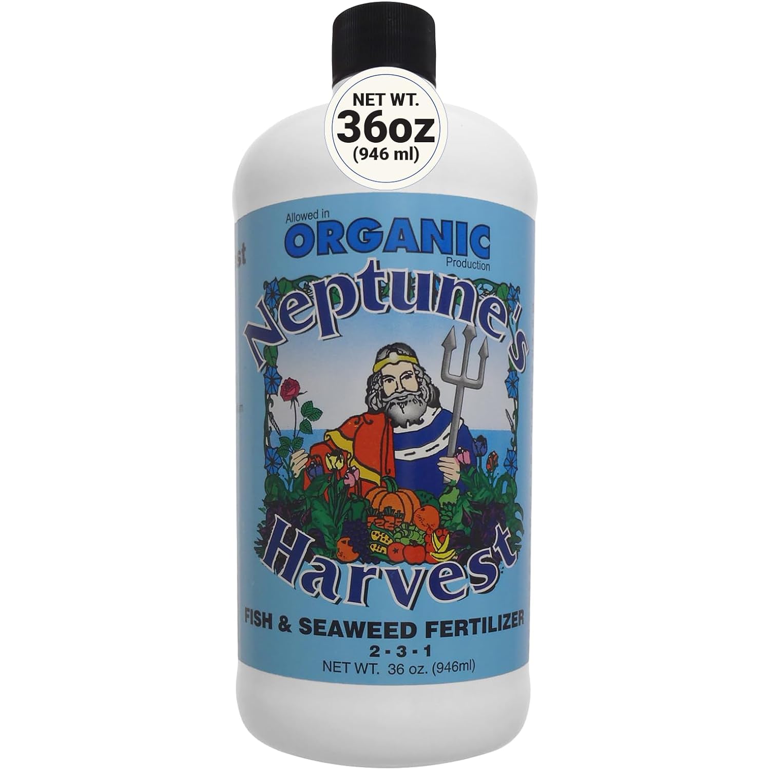 Neptune'S Harvest Fish & Seaweed Liquid Fertilizer (2-3-1) - 36Oz Bottle - Plant Food For Garden - Indoor & Outdoor Organic Plant Fertilizer For Vegetables, Flowers, Fruit, Trees & Lawns