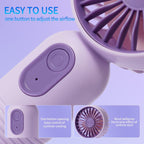 Mini Portable Fan 3 Pack, Cute Handheld Battery Operated Lightweight Small Personal Fan With 3 Speeds And Usb Rechargeable Eyelash Fans For Women Men Office Outdoor Travel Camping