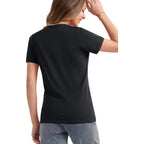 Smeng Women'S Cotton Crewneck T-Shirts Short Sleeve Basic Solid Color Tee Classic-Fit Shirt Breathable Comfy Summer Top
