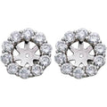 Pompeii 1 1/2ct Diamond Halo Earring Studs Jackets 14k White Gold (6-6.7mm)
