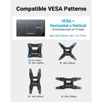 Pipishell Full Motion TV Wall Mount for Echo Show 21/15 and 13-43 Inch Flat Curved Screen TVs & Monitors, Max VESA 200x200mm up to 44lbs, TV Mount Wall Bracket with Rotation Swivel Tilt Extension