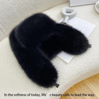 Women's Fluffy Trapper Hat, Long Pile Faux Fur Ushanka hat with Buckle, Luxurious Mink-Style Winter Warm Hat