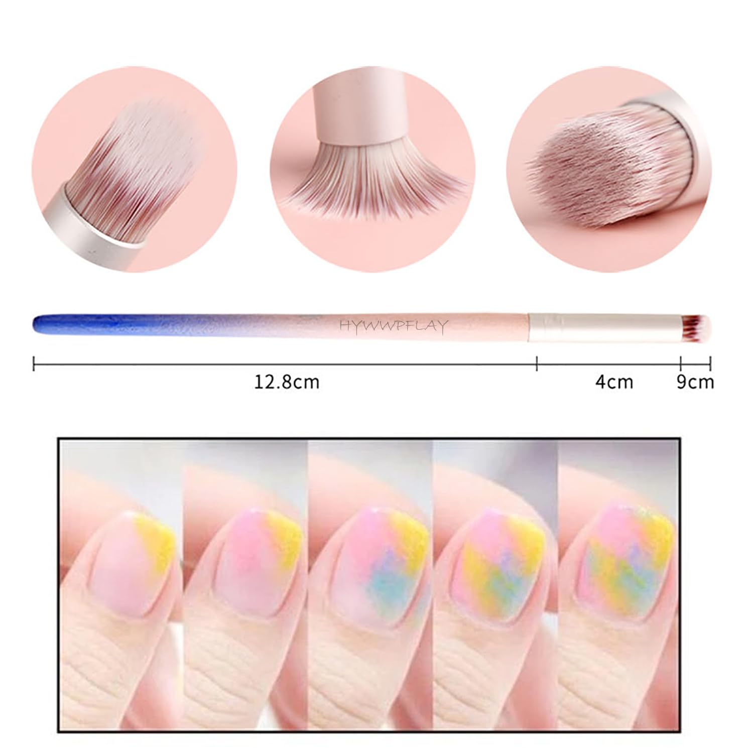 6pieces Ombre Nail Brush Wood Nail Pen Ombre Brush for Gel Nails Nail Gradient Brush Nail Design Brushes Nail Painting Kit Nail Art Tools Acrylic Nail Accessories