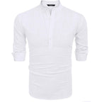 Coofandy Men'S Cotton Linen Henley T-Shirt Long Sleeve Hippie Casual Beach T-Shirts