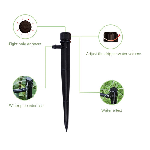 60 Piece Of Drip Irrigation Emitters 360 Degree And Professional Irrigation Drippers And Drip Emitters Or Sprinkler System Parts And Heads For 1/4 Inch Drip Tubing