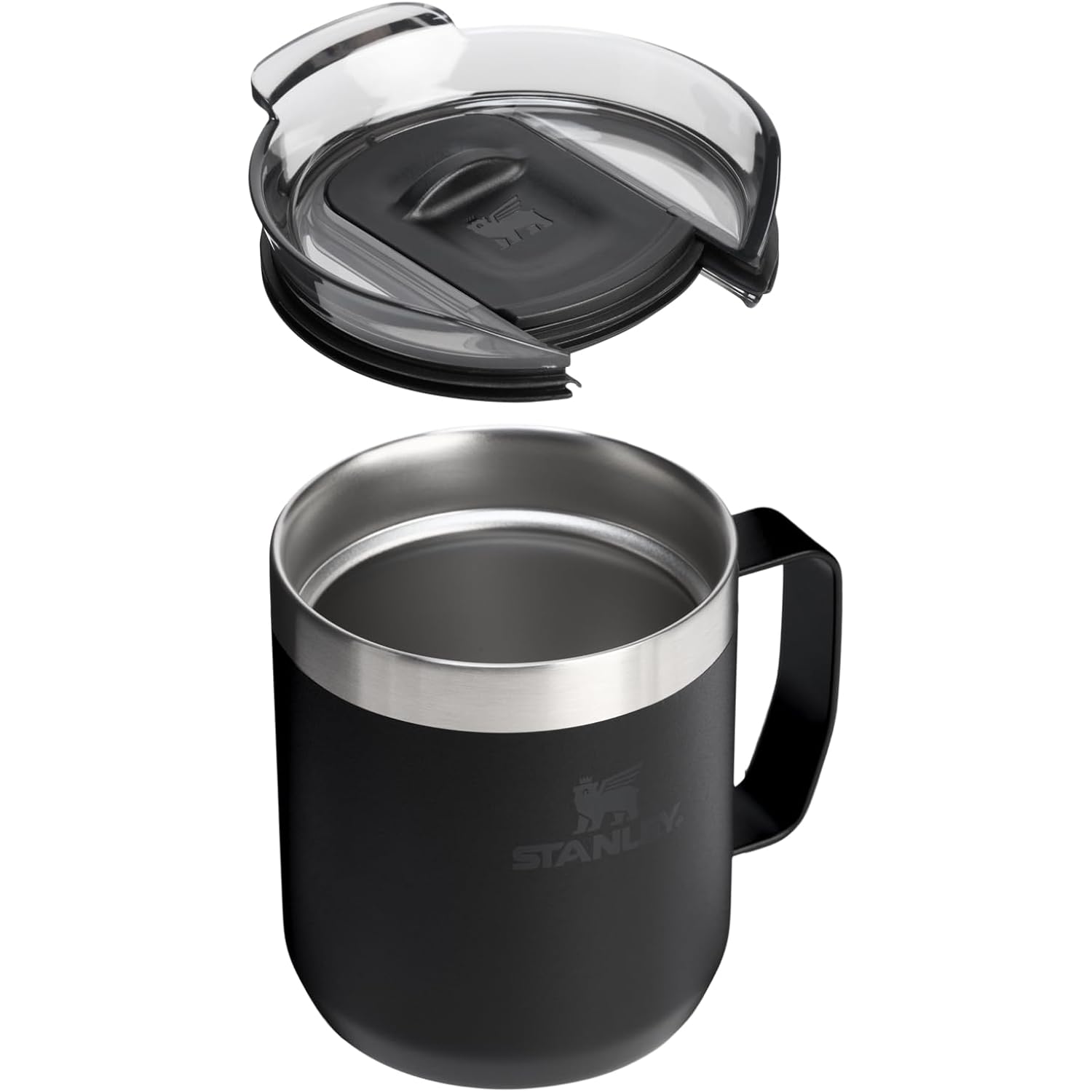 Stanley Everyday Camp Mug 12Oz | Drink Through Lid | Cup For Coffee, Tea And Drinks | Insulated Stainless Steel Coffee Mug | Bpa-Free | Black 2.0