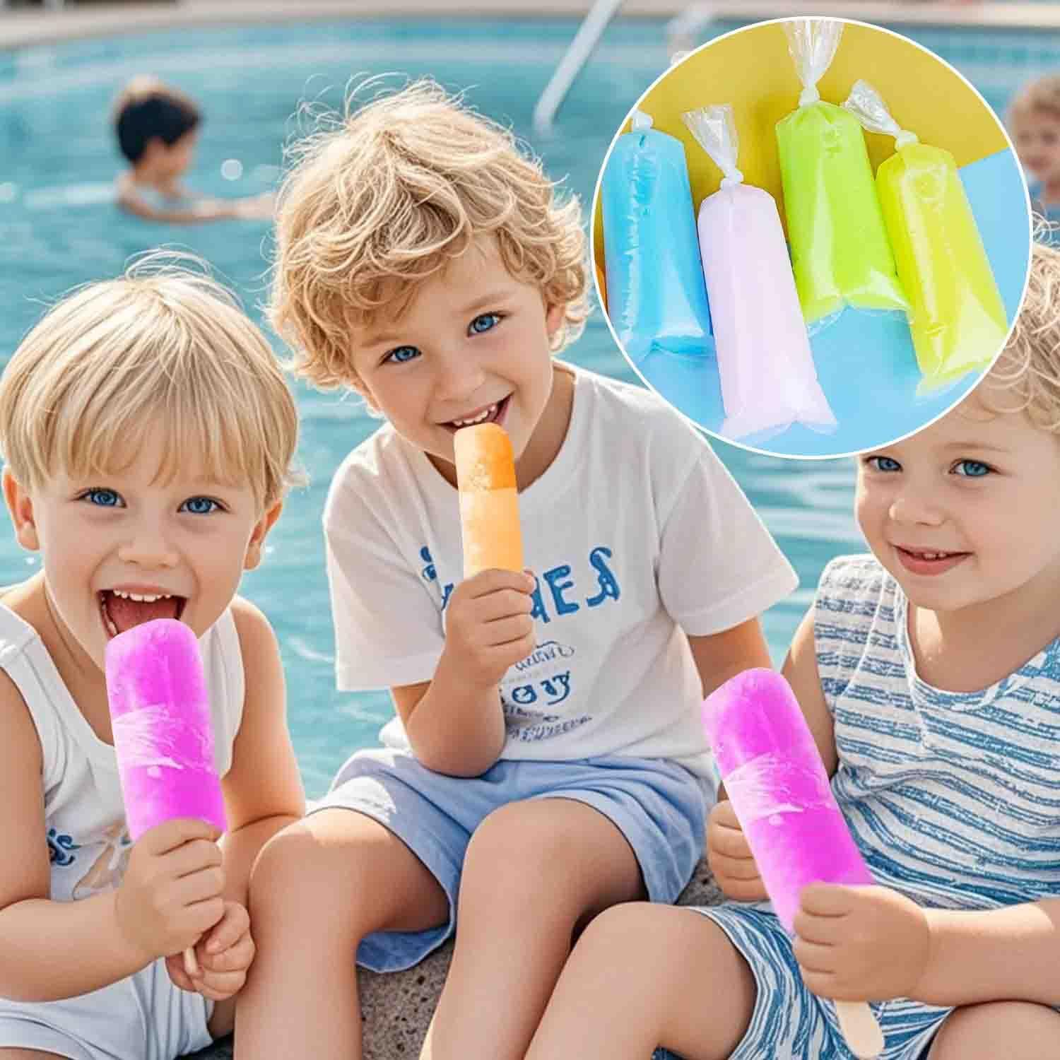 250 Pcs Disposable Ice Lolly Molds – Plastic Freeze Pop Bags With Silicone Funnel For Homemade Yogurt And Candy (3 X 12 Inch)
