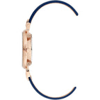 Anne Klein Women'S Easy-To-Read Navy Leather Strap Watch, Ak/2156Nvrg