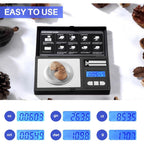 Milligram Scale 50G X 0.001G, Powder Scale 0.001G Accuracy | Micro Scale For Weighing Powders & Jewelry, 50G Calibration Weight For Mg Scale, 6 Units, Tare, Lcd Display