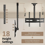 Ceiling Tv Mount Adjustable Bracket For 26-65 Inch Lcd Led Oled 4K Tvs, Pole Ceiling Mount Holds Up To 110Lbs,Hanging Tv Mount Max Vesa 400X400Mm (Ax11Tb01), Black