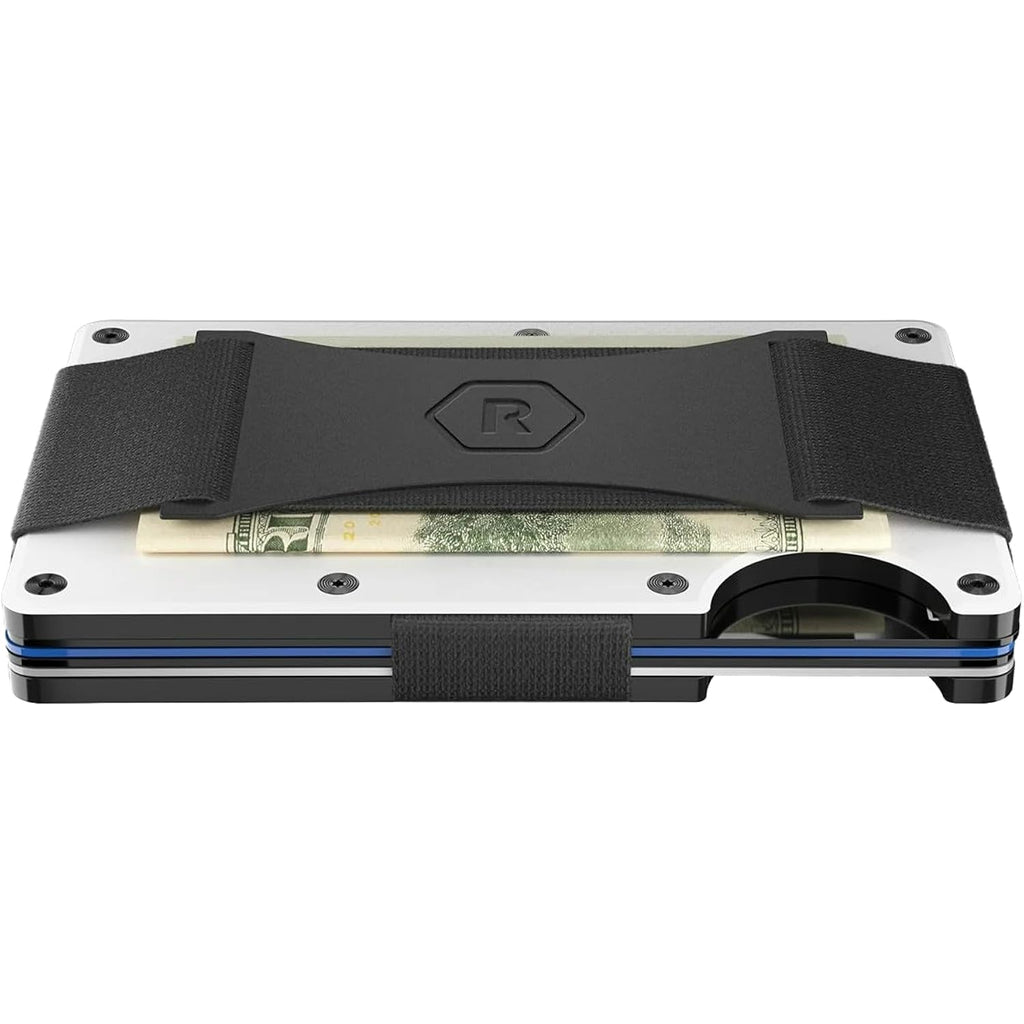 The Ridge Wallet For Men - Slim Minimalist Compact Wallet And Card Holder, Rfid Protected Front Pocket Wallets For Men With Integrated Money Clip (Polar White)