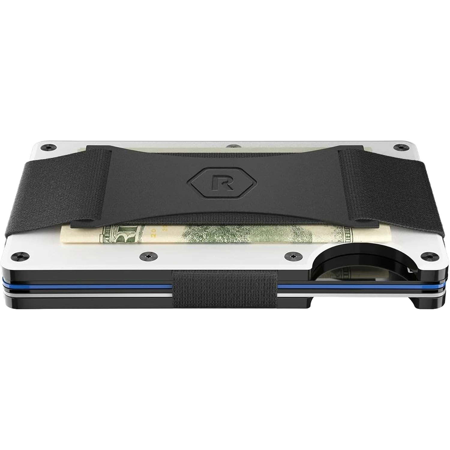 The Ridge Wallet For Men - Slim Minimalist Compact Wallet And Card Holder, Rfid Protected Front Pocket Wallets For Men With Integrated Money Clip (Polar White)