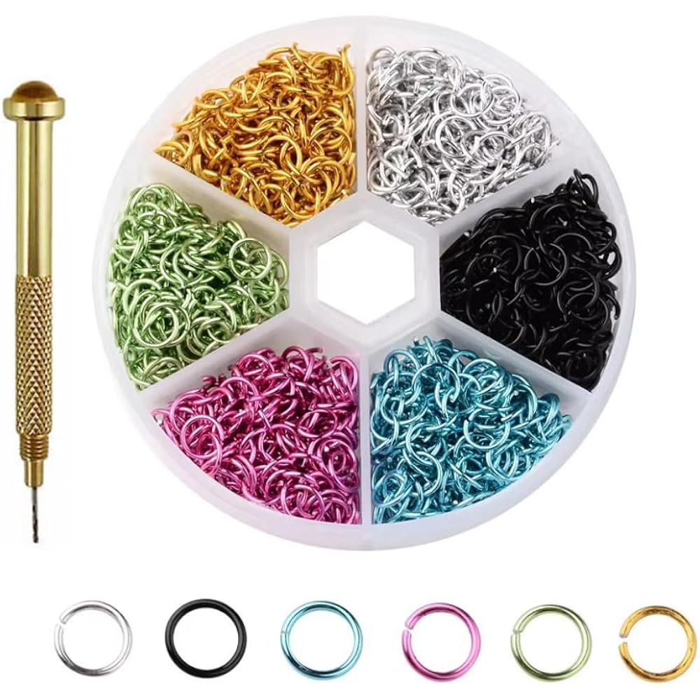 1 Box Nail Piercing Dangle Nails Rings Mix Color Open Single Loops Jewelry DIY Nail Art Decor Dangle Nail Art Charms Glitter 3D Nails Rhinestones Acrylic Decoration Metal Alloy Designs (B)