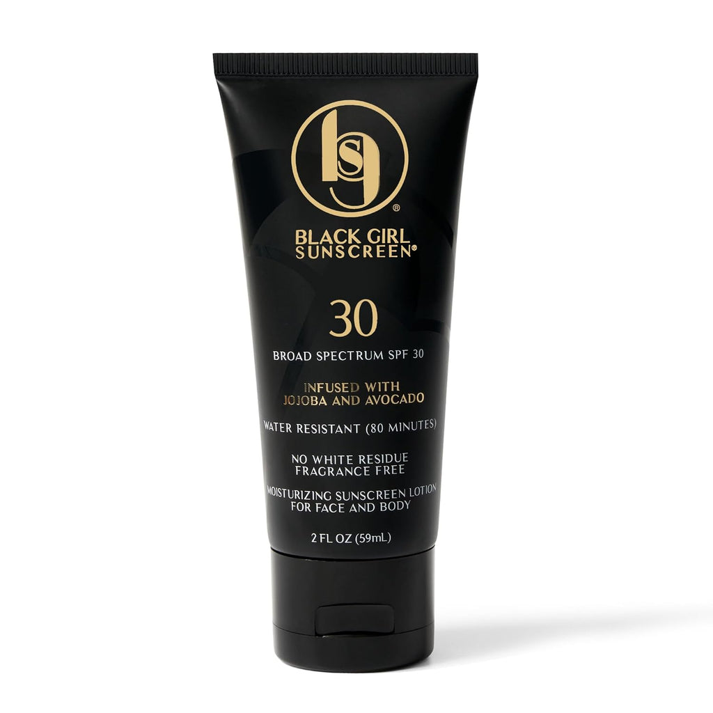 Black Girl Sunscreen Spf 30 For The Face & Body - Moisturizing Sun Protection, Spf 30, Sun Lotion For Women, Ultra Sheer, Travel Size Sunscreen, No White Cast For Melanin Rich Skin - 2 Fl Oz