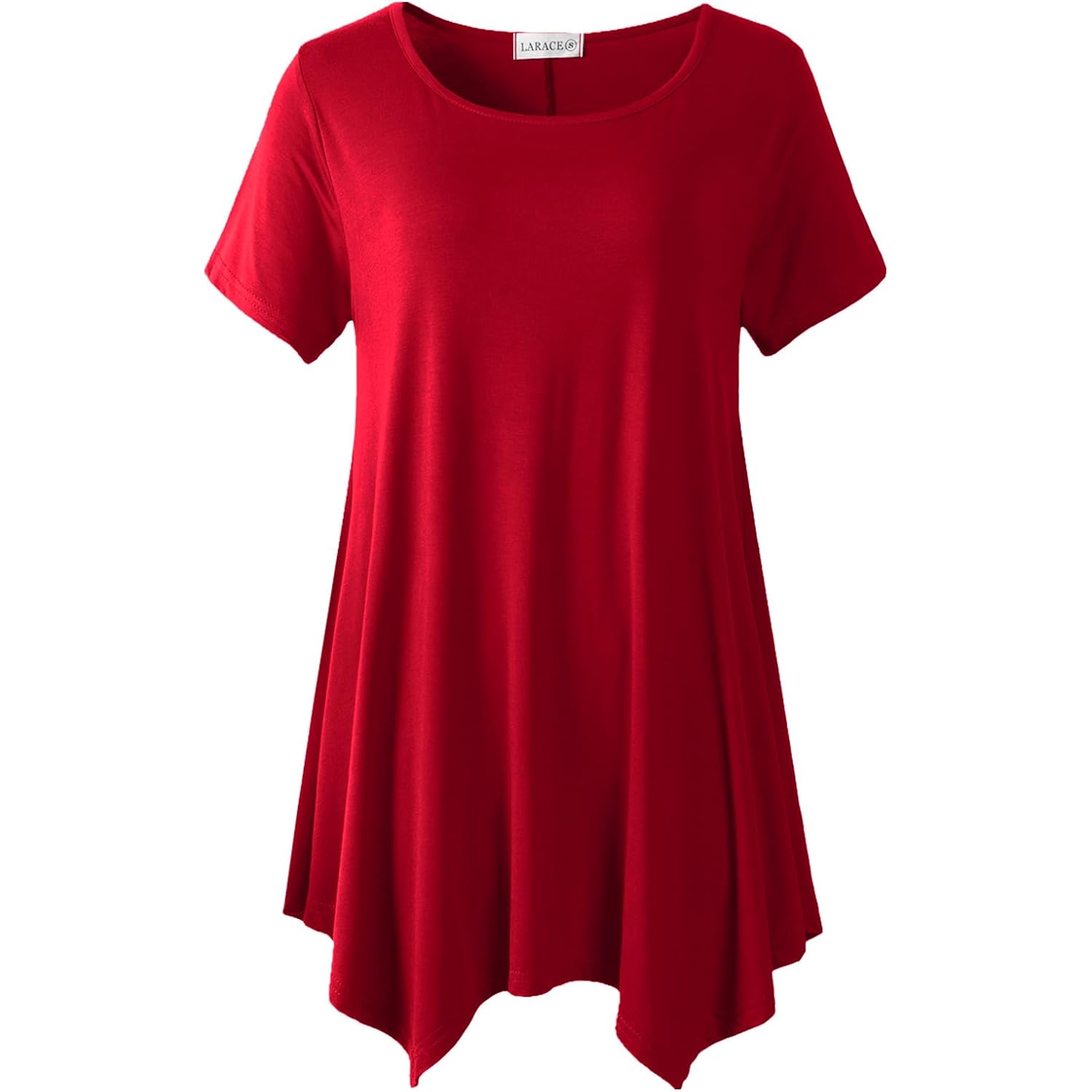 LARACE Short Sleeve Shirts for Womens Plus Size Tops Casual Summer Clothes Asymmetrical Tunic Blouses