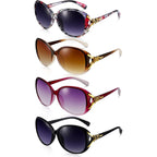 4 Pack Trendy Round Sunglasses For Women Men,Retro Cat Eye Oversized Sun Glasses Uv400 Protection For Outdoor