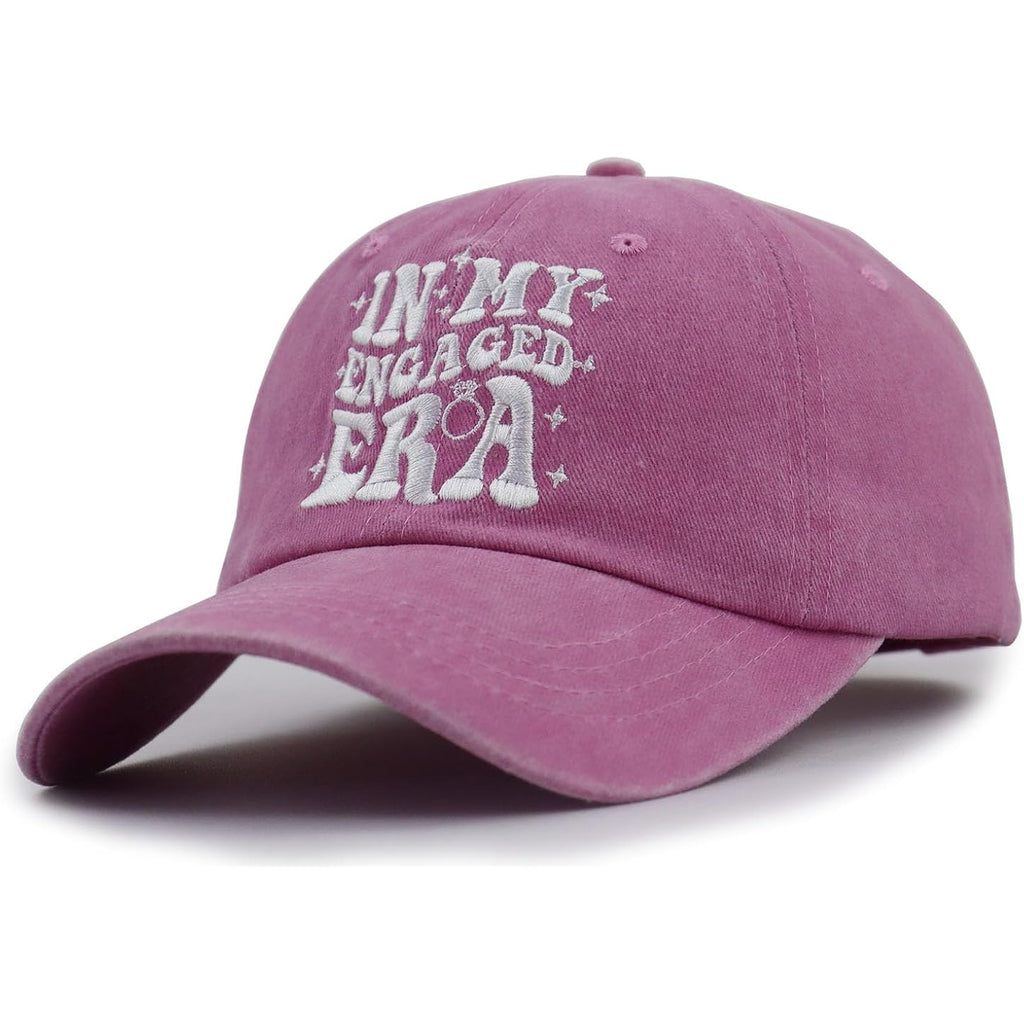 KKMKSHHG Funny Engaged Hat for Women Men, Adjustable Embroidered Cotton Baseball Cap Pink