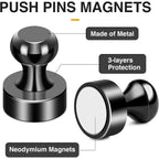 30Pcs Fridge Magnets Refrigerator Magnets Strong For Pictures, Black | For Pictures Refrigerator Whiteboard Classroom Office Locker