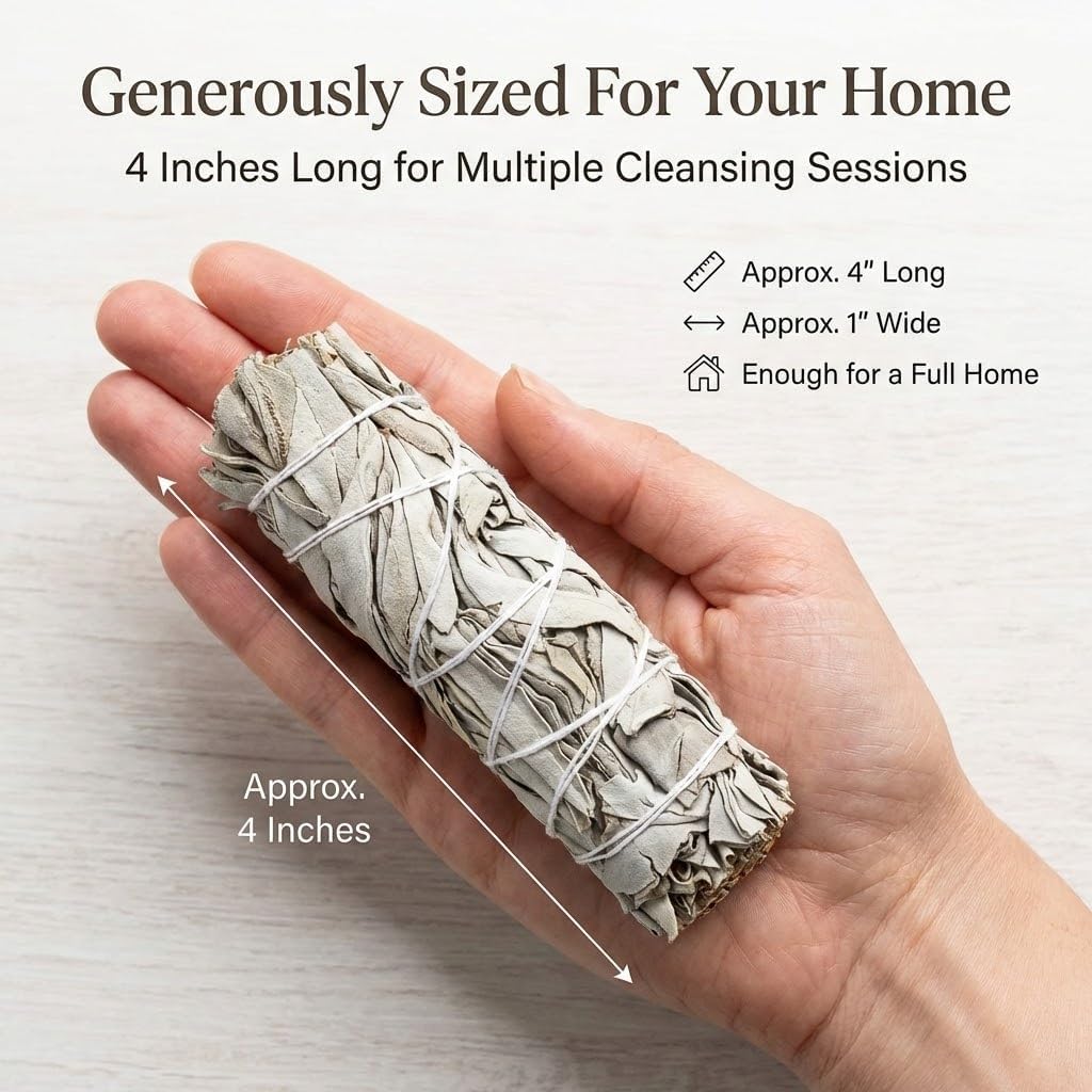 (Pack Of 3)-New Age Smudges & Herbs -Premium California White Sage Incense 4 Inches Long. Home Cleansing Incense,Fragrance,Meditation,Smudging Rituals.California Smudge Sticks Rituals -4 Inch