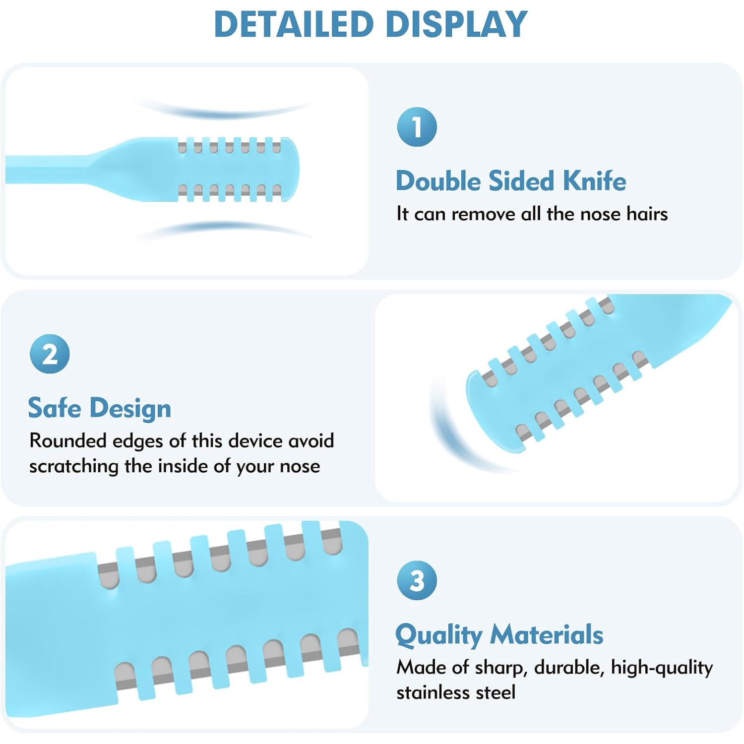 5Pcs 2-in-1 Nasal Hair Cutter, Double Sided Nose Hair Cutter, Portable 360° Rotating Manual Nose Hair Trimmer for Men and Women, Colorful