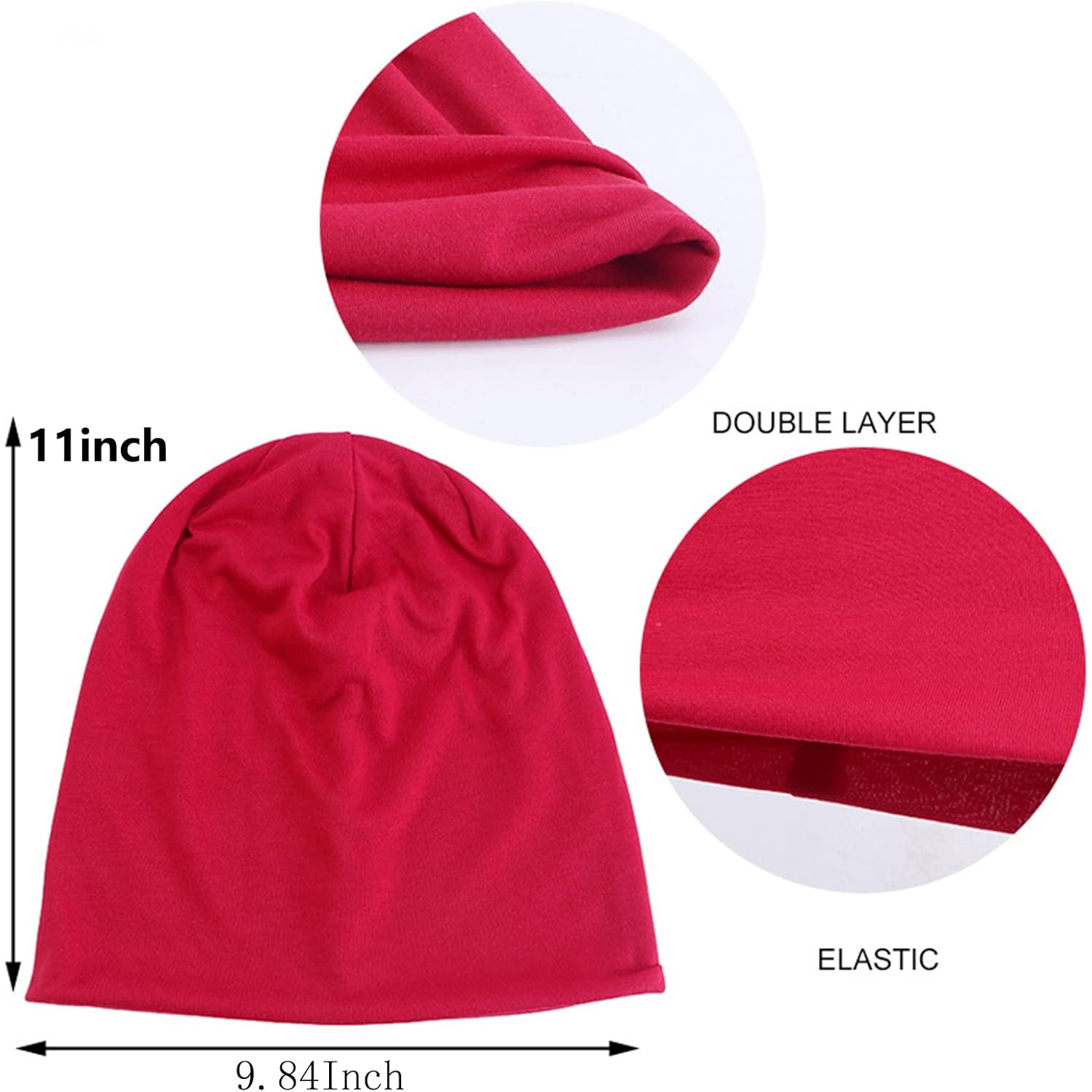 Tergy 4/10/12 Pieces Unisex Beanie Hats for Men Women Slouchy Beanie Hip-Hop Caps Lighweight Soft Skull Caps for Chemo Sleep 12 Multicolors