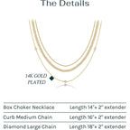 PAVOI 14K Gold Plated Dainty Layering Necklaces for Women | Snake Chain, Curb Link, Paperclip Layered Chains | Trendy Layering Necklace