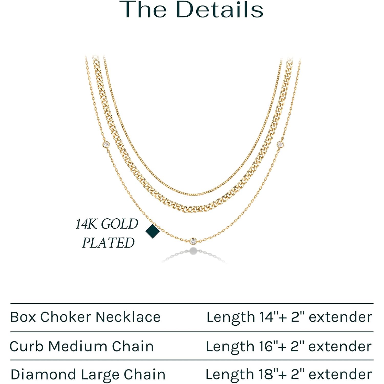 PAVOI 14K Gold Plated Dainty Layering Necklaces for Women | Snake Chain, Curb Link, Paperclip Layered Chains | Trendy Layering Necklace