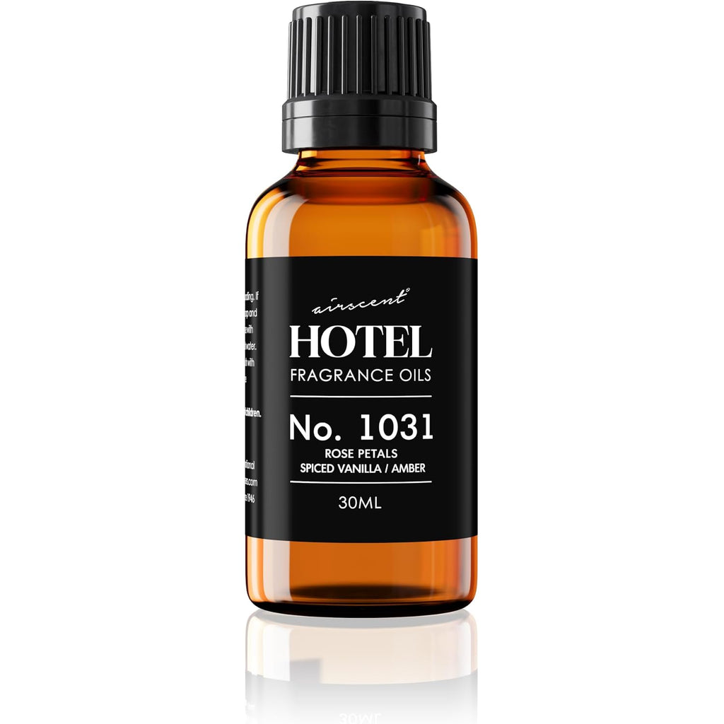 Airscent Hotel Diffuser Oil No. 1031 - Rose Spiced Vanilla Amber - 30 Ml | Premium Fragrance Oil For Ultrasonic And Waterless Diffusers And Crafting - 1 Fl Oz Glass Bottle With Dropper