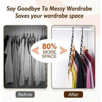 House Day 10 Pack Space Saving Hangers, Black, Premium Smart Hanger, Closet Organizers And Storage, Sturdy Cascading Hangers With 5 Holes For Heavy Clothes, College Dorm Room Essentials
