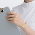 Gold Watch Waterproof Nurse Watch For Medical Professionals,Students,Women-Military Time Easy Read Dial,24 Hour With Second Hand,Stainless Steel Expansion Band