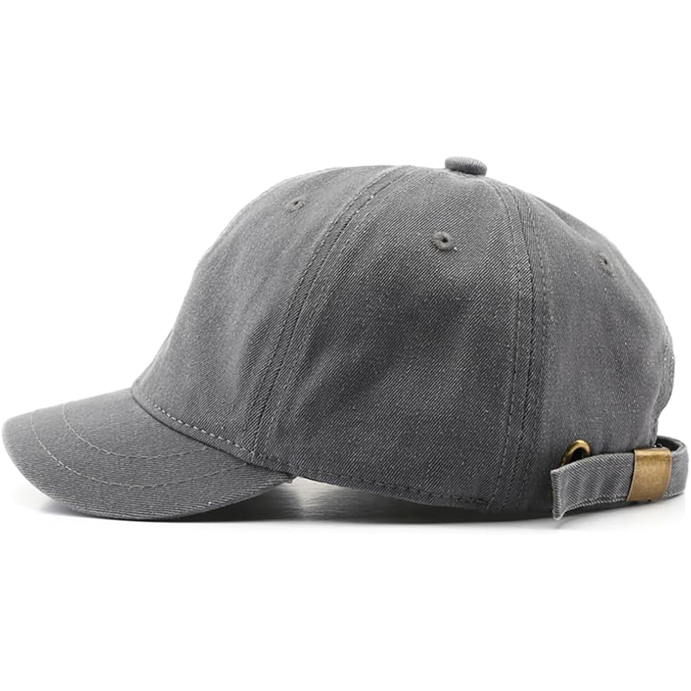 Short Brim Baseball Cap For Men Women Unconstructed Washed Cotton Adjustable Short Bill Hat Vintage Low Profile Dad Hat