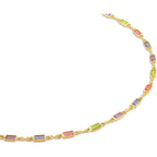 Barzel 18K Gold Plated Gold and Multi Color Crystal Baguette Anklet