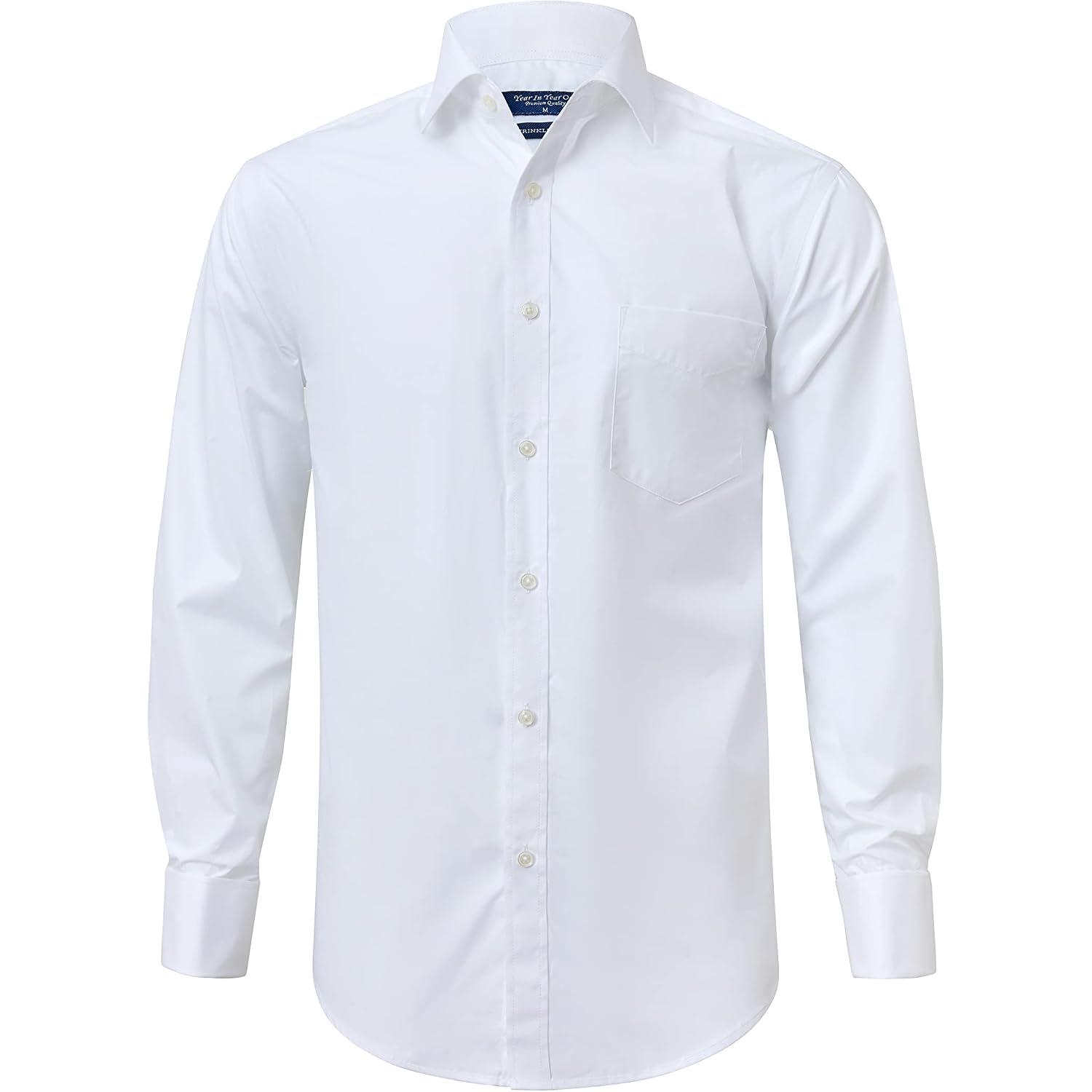 French Cuff Wrinkle Free Dress Shirt For Men Regular Fit Long Sleeve Wrinkle Resistant Shirt